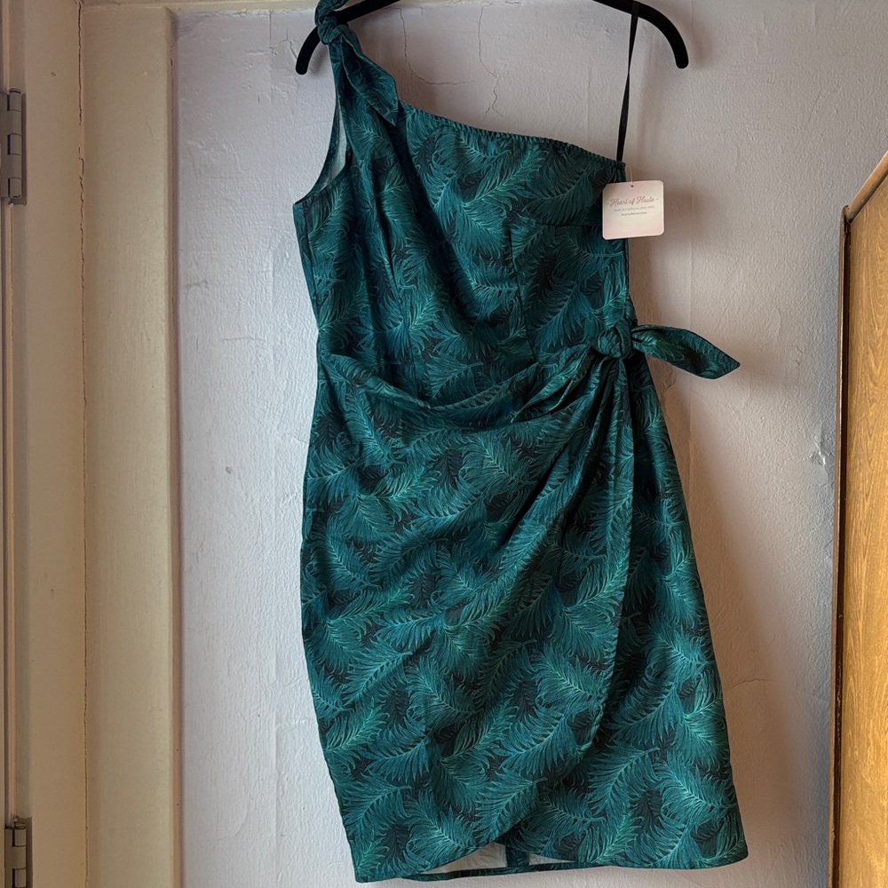 Tropical Teal One-Shoulder Dress